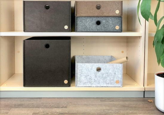 Aufbewahrungsbox CARGA Filz - ohne Deckel - Höhe 22-27cm - 4 Farben - Made in Germany