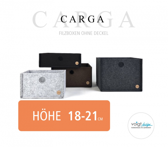 Aufbewahrungsbox CARGA Filz - ohne Deckel - Höhe 18-21cm - 4 Farben - Made in Germany