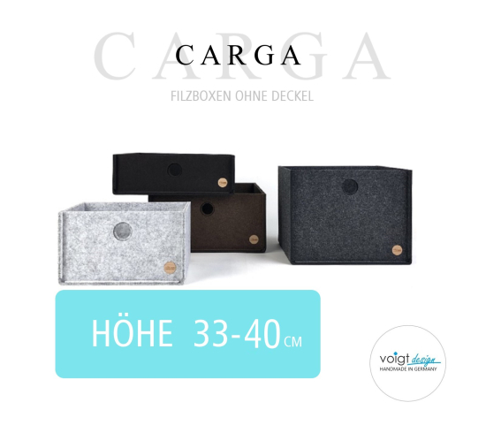 Aufbewahrungsbox CARGA Filz - ohne Deckel - Höhe 33-40cm - 4 Farben - Made in Germany