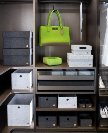 Preview: Aufbewahrungsboxen CLASSIC und CARGA, Ordnungsboxen CLEAN in Schrank
