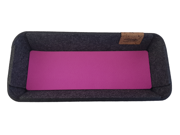 Schale FILZ anthrazit meliert Deko Tisch Aufbewahrung Ordnung Kommode Regal Büro 3 Designs