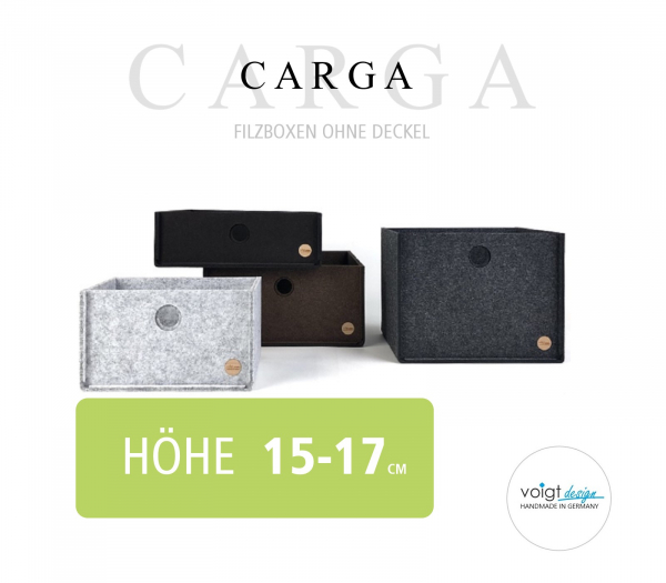Aufbewahrungsbox CARGA Filz - ohne Deckel - Höhe 15-17cm - 4 Farben - Made in Germany