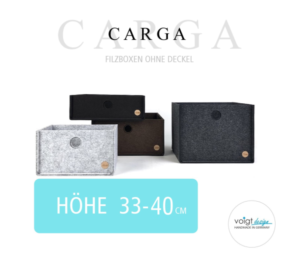 Aufbewahrungsbox CARGA Filz - ohne Deckel - Höhe 33-40cm - 4 Farben - Made in Germany