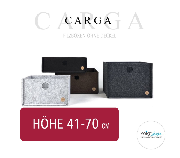 Aufbewahrungsbox CARGA Filz - ohne Deckel - Höhe 41-70cm - 4 Farben - Made in Germany